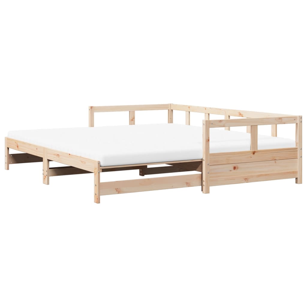 vidaXL Sofá cama nido con colchones madera maciza de pino 80x200 cm