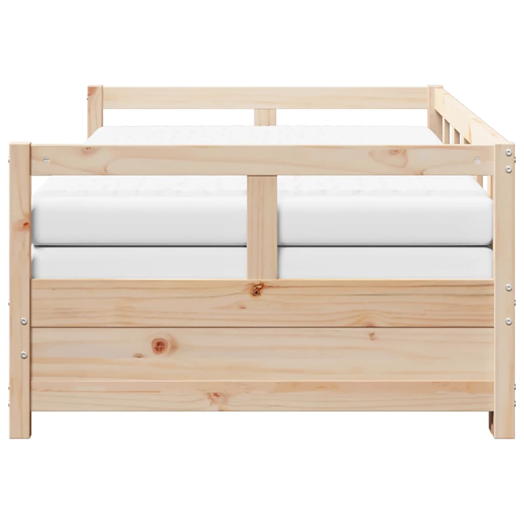 vidaXL Sofá cama nido con colchones madera maciza de pino 90x200 cm