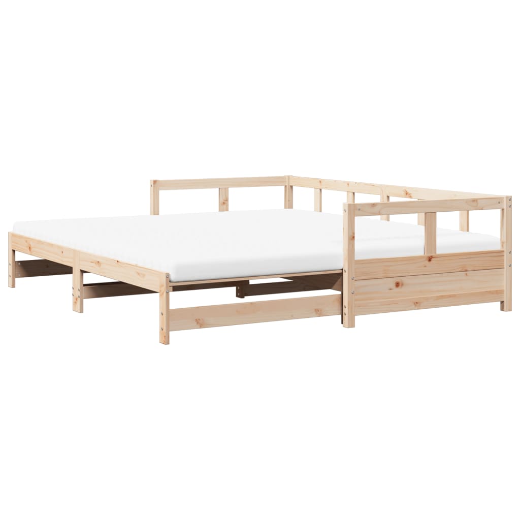 vidaXL Sofá cama nido con colchones madera maciza de pino 90x200 cm