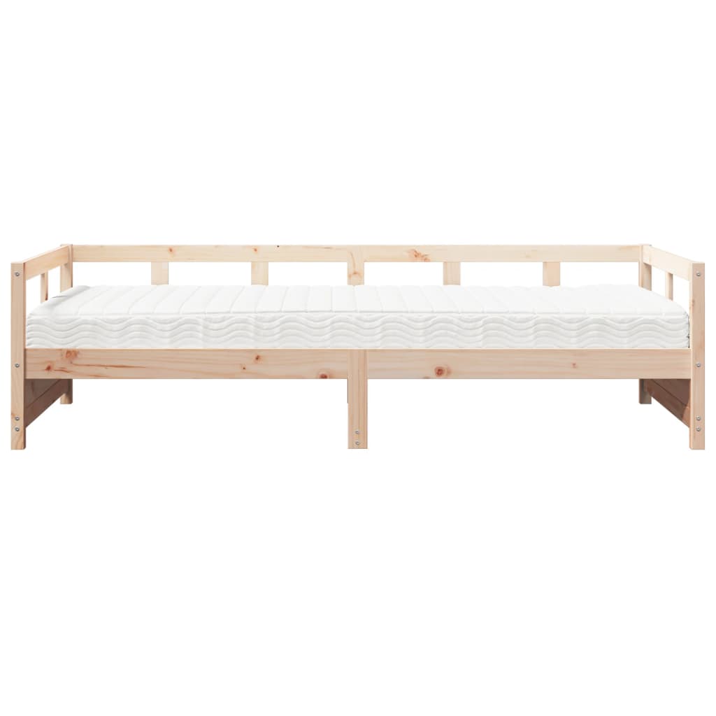 vidaXL Sofá cama con colchón madera maciza de pino 90x200 cm