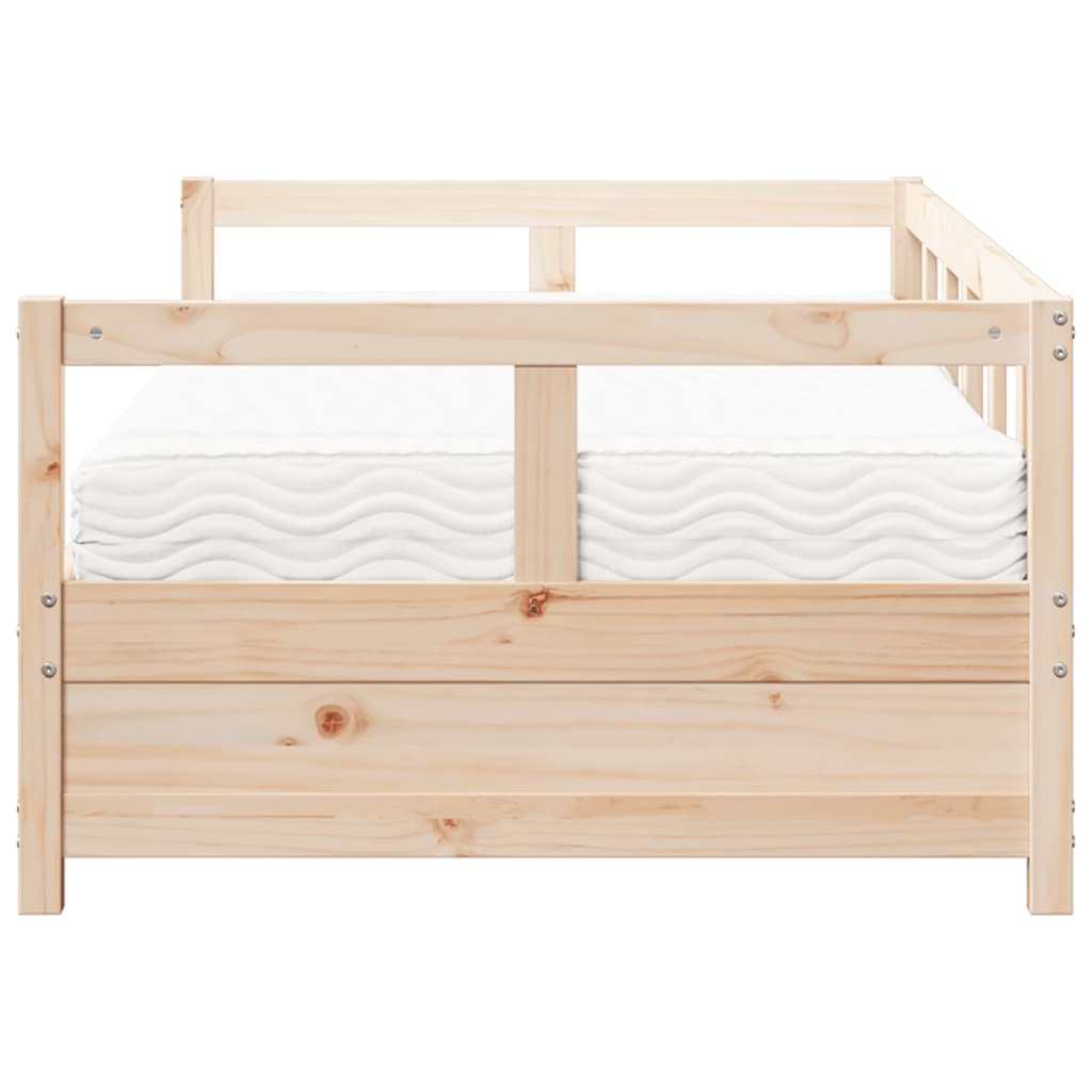 vidaXL Sofá cama con colchón madera maciza de pino 90x200 cm