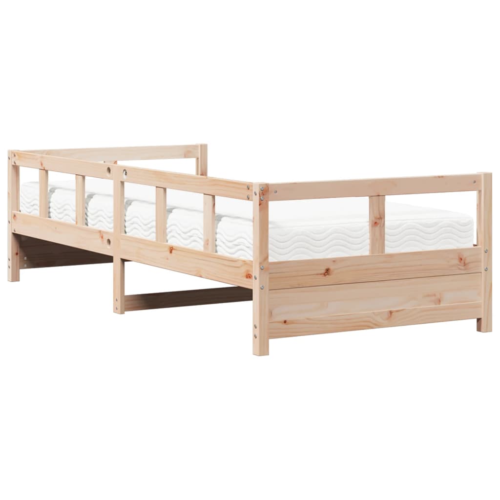 vidaXL Sofá cama con colchón madera maciza de pino 90x200 cm