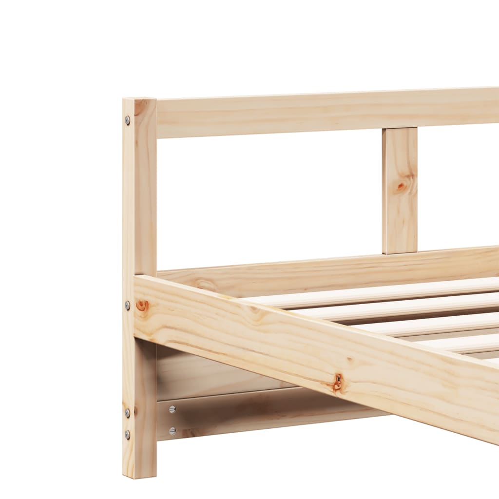 vidaXL Sofá cama con colchón madera maciza de pino 90x200 cm