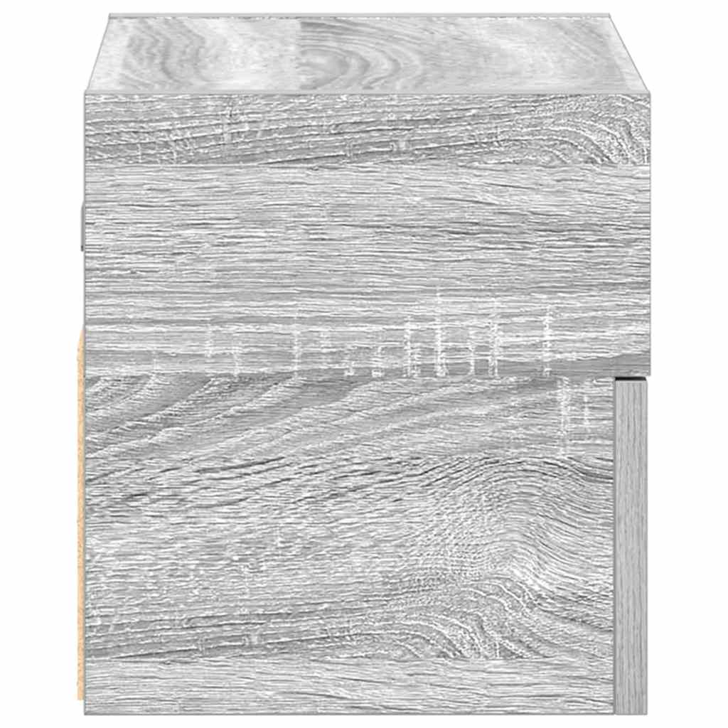 vidaXL Mesitas de noche de pared 2 uds gris sonoma 45x26x28,5 cm