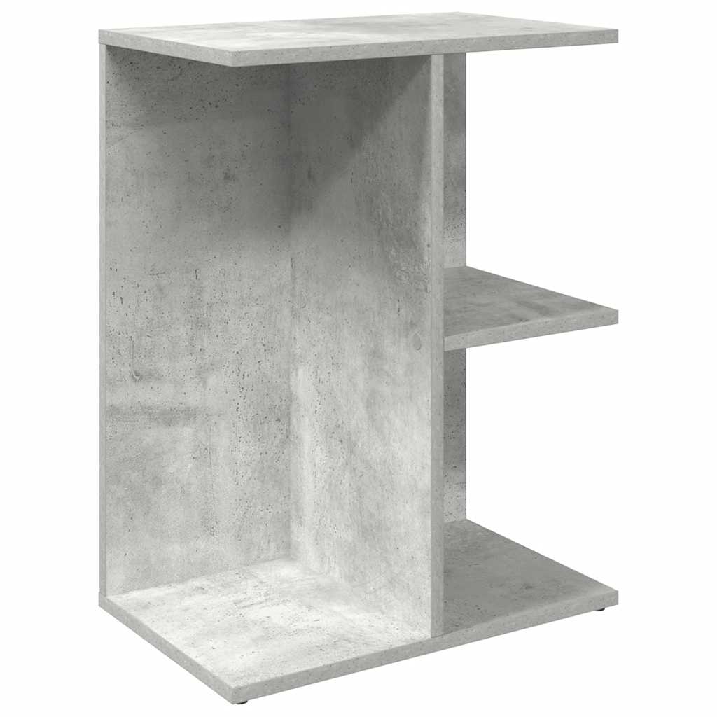 vidaXL Mesita de noche madera contrachapada gris hormigón 46,5x29x61cm