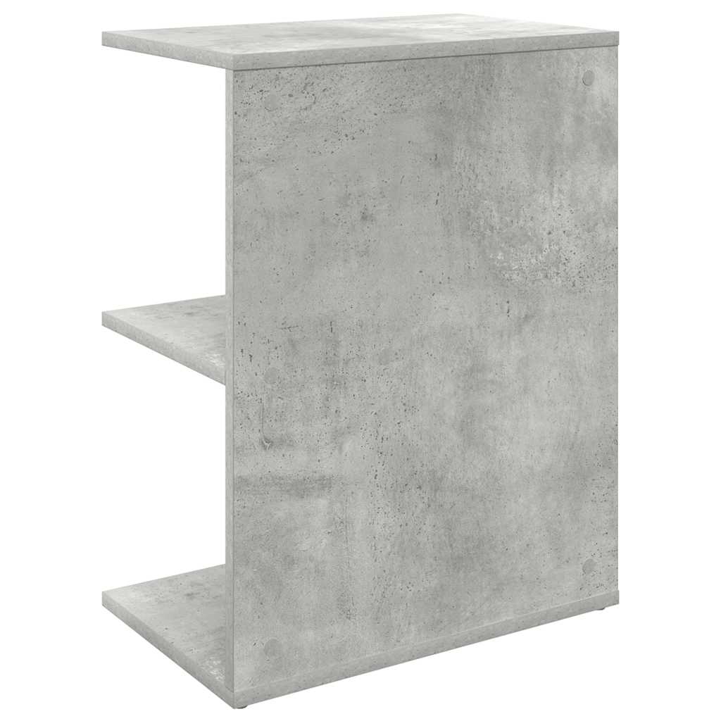 vidaXL Mesita de noche madera contrachapada gris hormigón 46,5x29x61cm