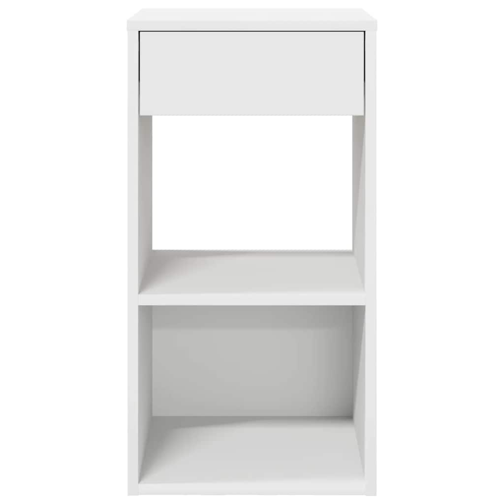 vidaXL Mesillas de noche con cajón 2 uds blanco 35x34x66,5 cm