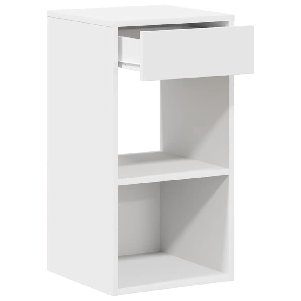 vidaXL Mesillas de noche con cajón 2 uds blanco 35x34x66,5 cm