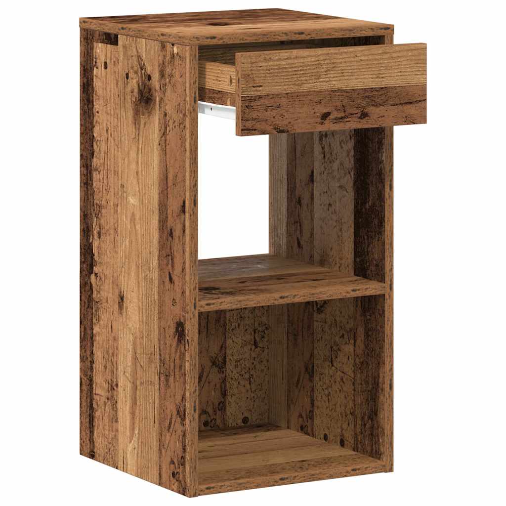 vidaXL Mesillas de noche con cajón 2 uds madera vieja 35x34x66,5 cm