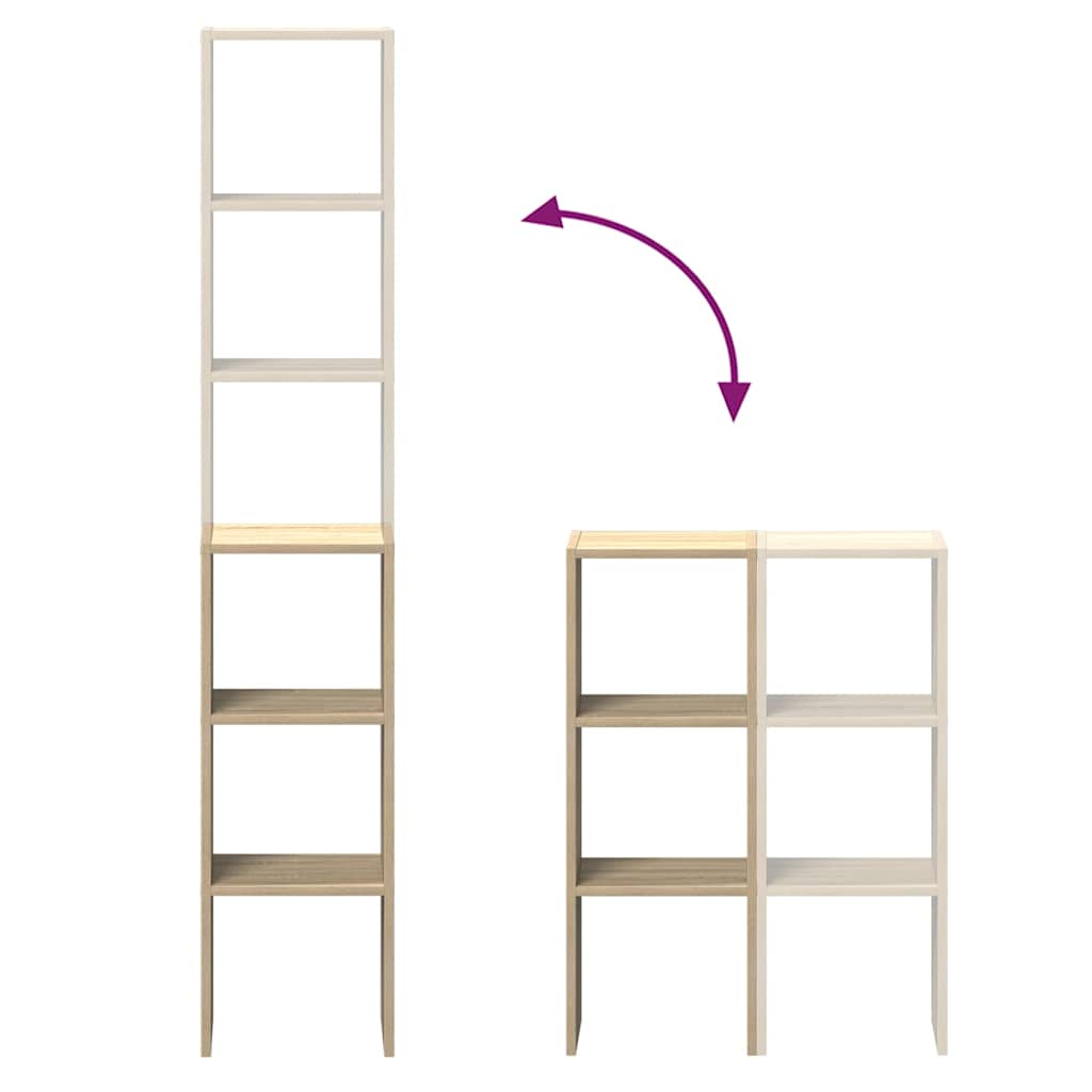vidaXL Estanterías 2uds apilables de madera de ingeniería roble sonoma