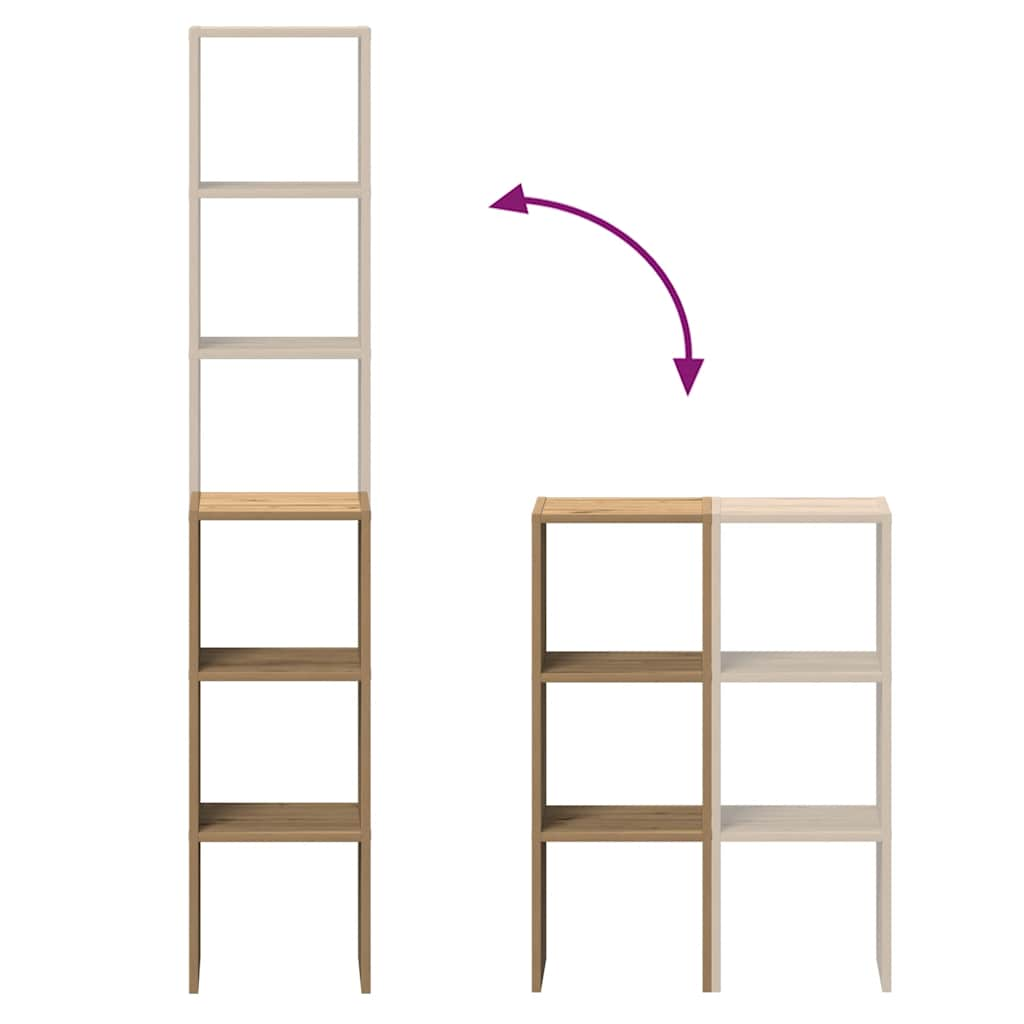 vidaXL Estanterías 2uds apilables de madera ingeniería roble artesanal