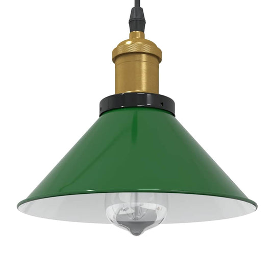 vidaXL Lámpara colgante regulable en altura E27 verde brillante Ø 22cm