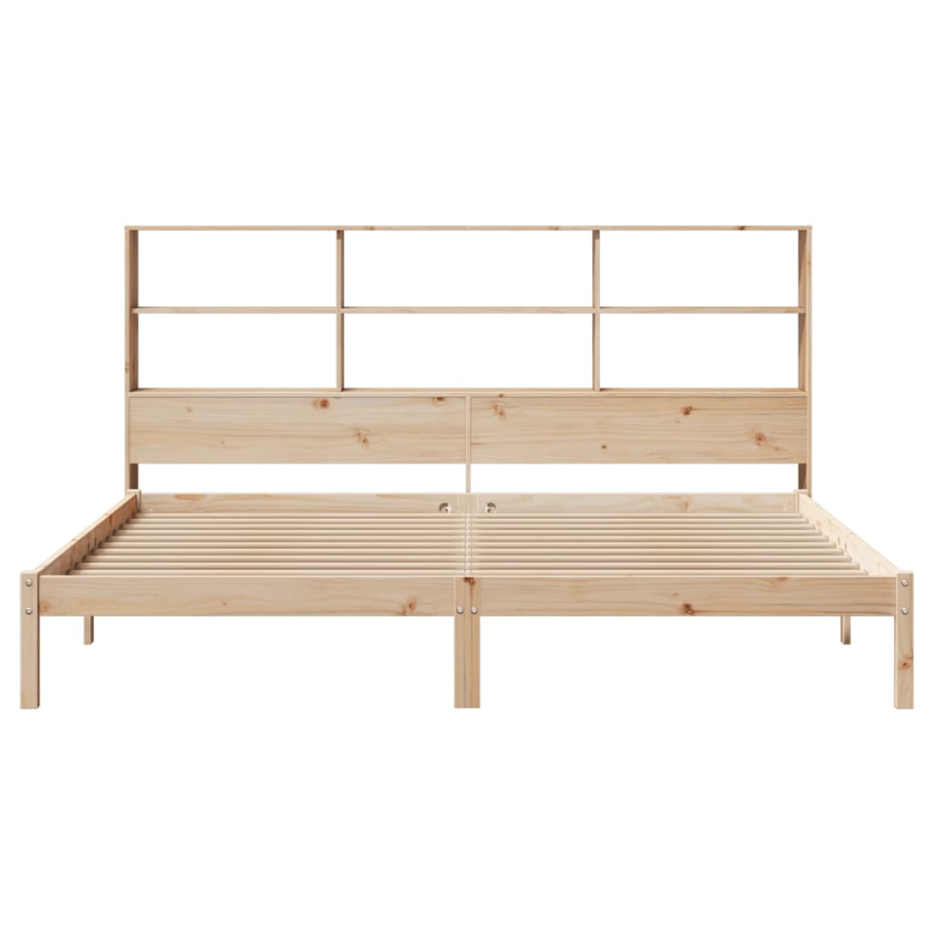 vidaXL Cama con estantería sin colchón madera maciza de pino 200x200cm