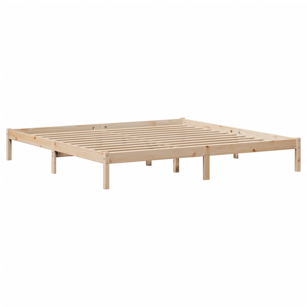 vidaXL Cama con estantería sin colchón madera maciza de pino 200x200cm