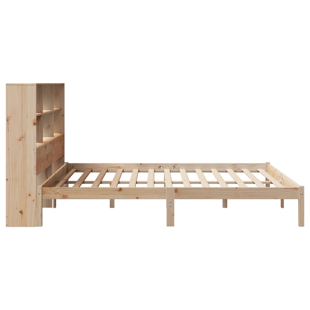 vidaXL Cama con estantería sin colchón madera maciza de pino 200x200cm