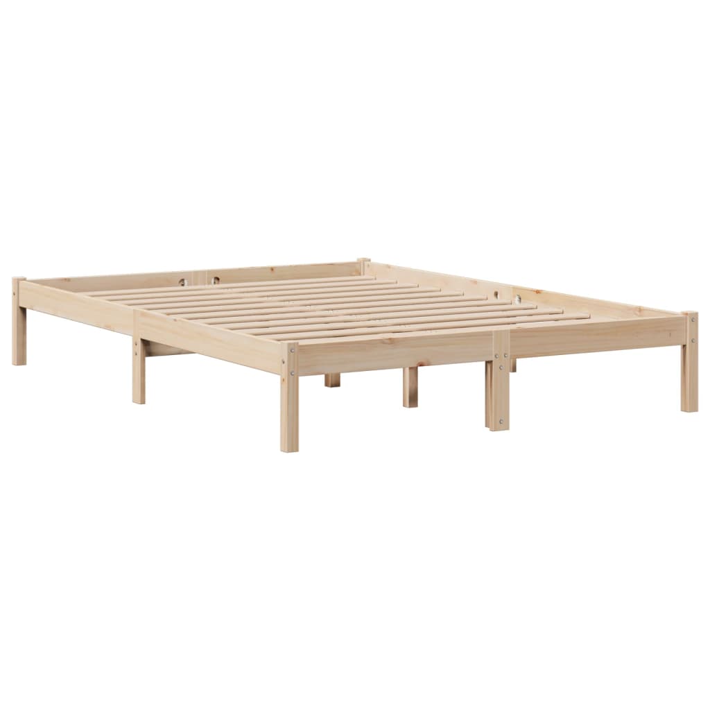 vidaXL Cama con estantería sin colchón madera maciza de pino 160x200cm