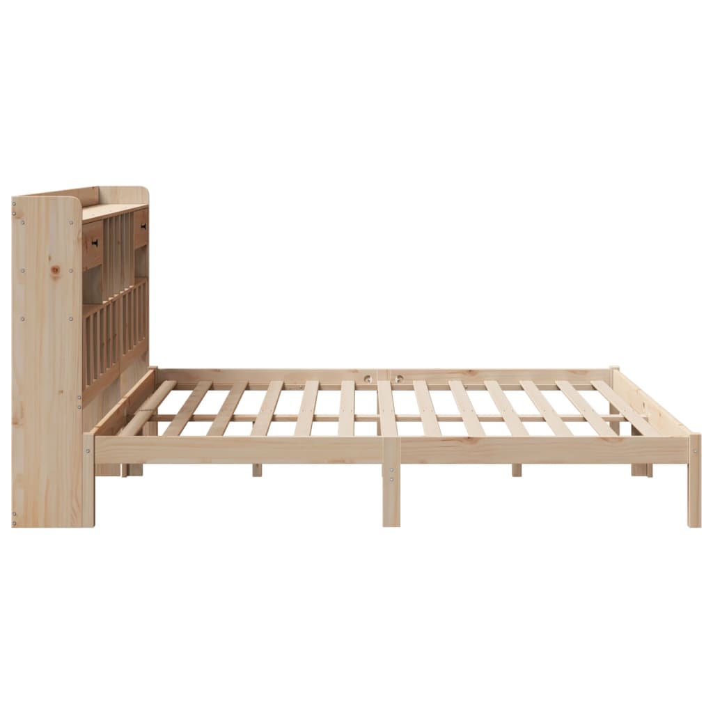 vidaXL Cama con estantería sin colchón madera maciza de pino 180x200cm