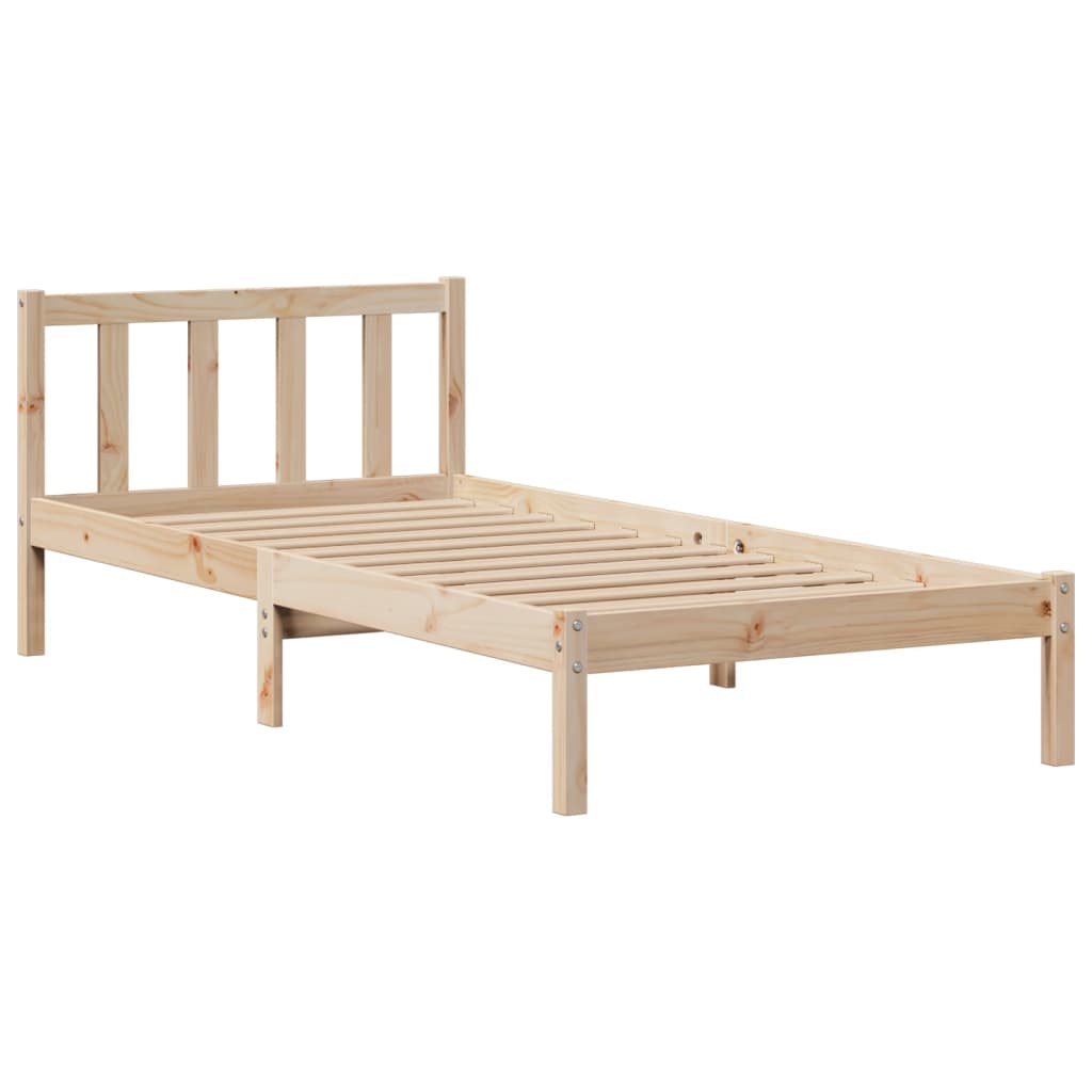 vidaXL Cama con estantería sin colchón madera maciza de pino 100x200cm