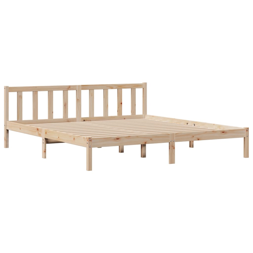 vidaXL Cama con estantería sin colchón madera maciza de pino 180x200cm