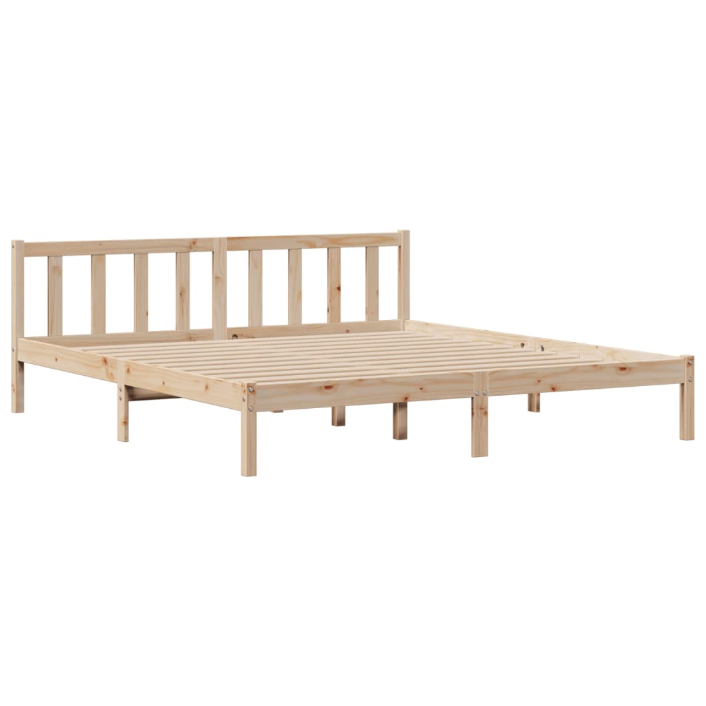 vidaXL Cama con estantería sin colchón madera maciza de pino 200x200cm