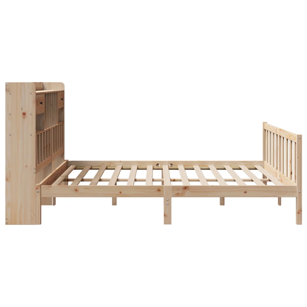 vidaXL Cama con estantería sin colchón madera maciza de pino 200x200cm