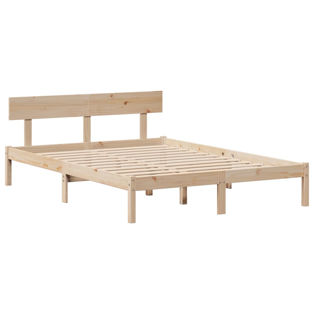 vidaXL Cama con estantería sin colchón madera maciza de pino 140x200cm