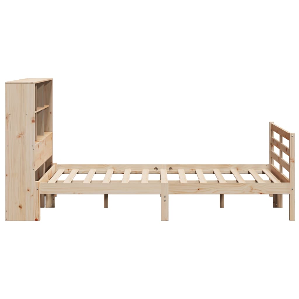 vidaXL Cama con estantería sin colchón madera maciza de pino 140x200cm