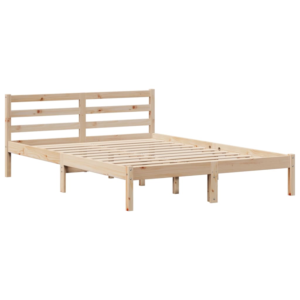 vidaXL Cama con estantería sin colchón madera maciza de pino 140x200cm