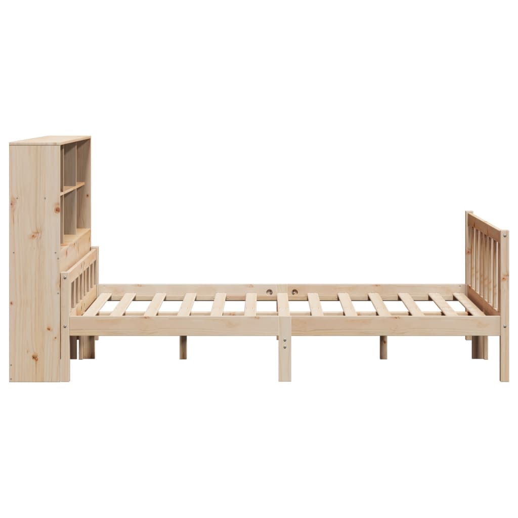 vidaXL Cama con estantería sin colchón madera maciza de pino 150x200cm