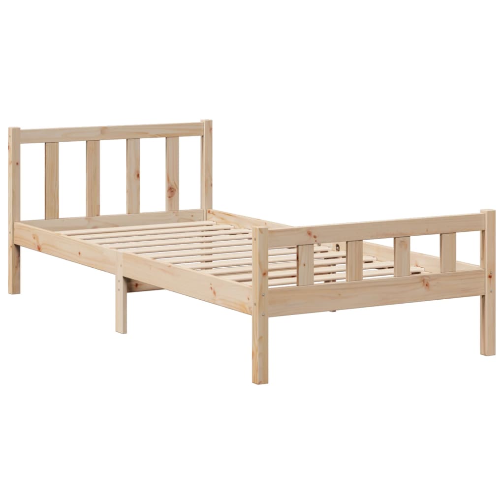 vidaXL Cama con estantería sin colchón madera maciza de pino 100x200cm