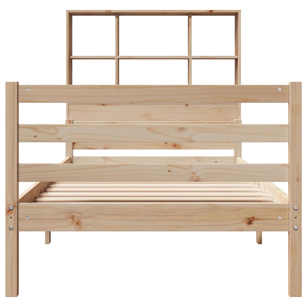 vidaXL Cama con estantería sin colchón madera maciza de pino 100x200cm