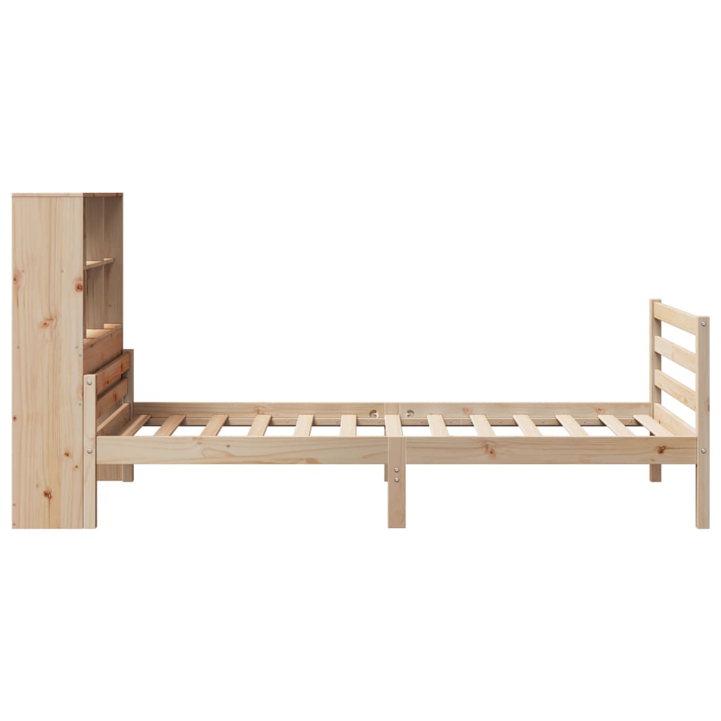 vidaXL Cama con estantería sin colchón madera maciza de pino 100x200cm