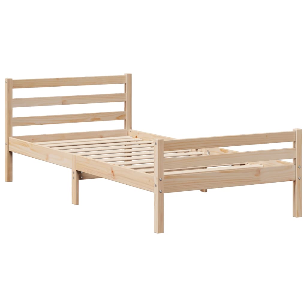 vidaXL Cama con estantería sin colchón madera maciza de pino 100x200cm