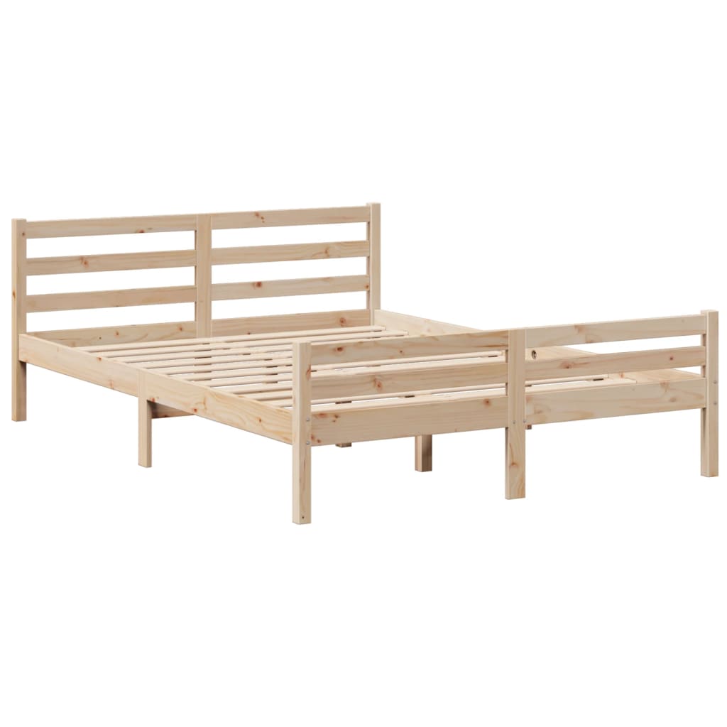 vidaXL Cama con estantería sin colchón madera maciza de pino 150x200cm