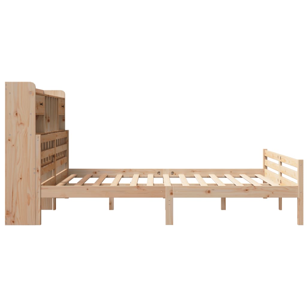 vidaXL Cama con estantería sin colchón madera maciza de pino 200x200cm