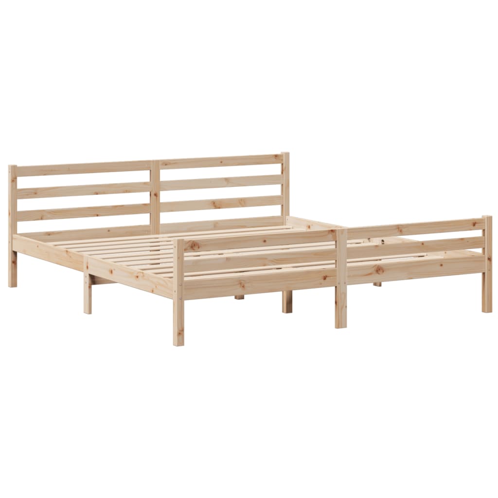 vidaXL Cama con estantería sin colchón madera maciza de pino 200x200cm