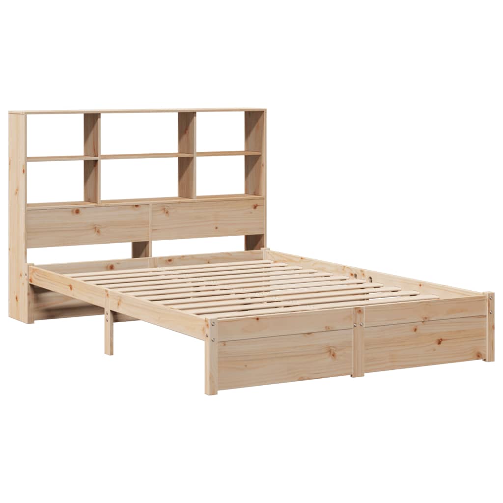 vidaXL Cama con estantería sin colchón madera maciza de pino 150x200cm