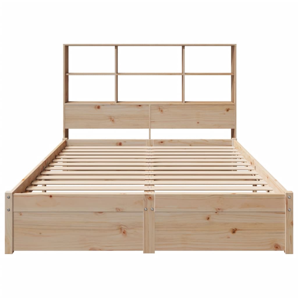 vidaXL Cama con estantería sin colchón madera maciza de pino 150x200cm