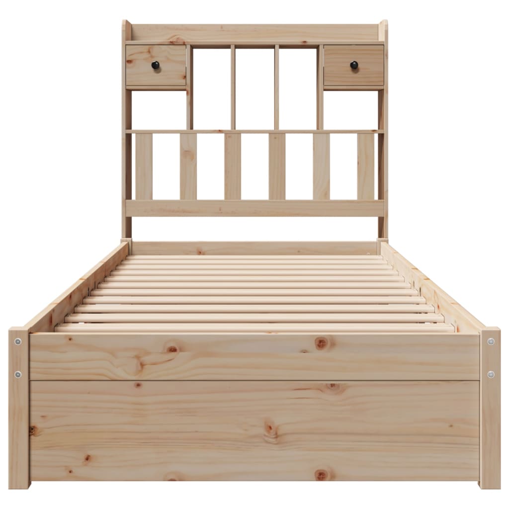 vidaXL Cama con estantería sin colchón madera maciza de pino 90x190 cm