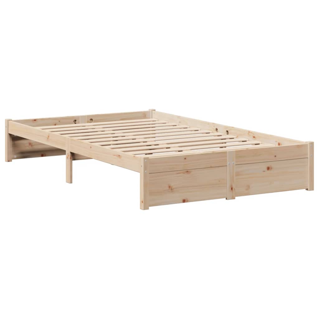 vidaXL Cama con estantería sin colchón madera maciza de pino 135x190cm