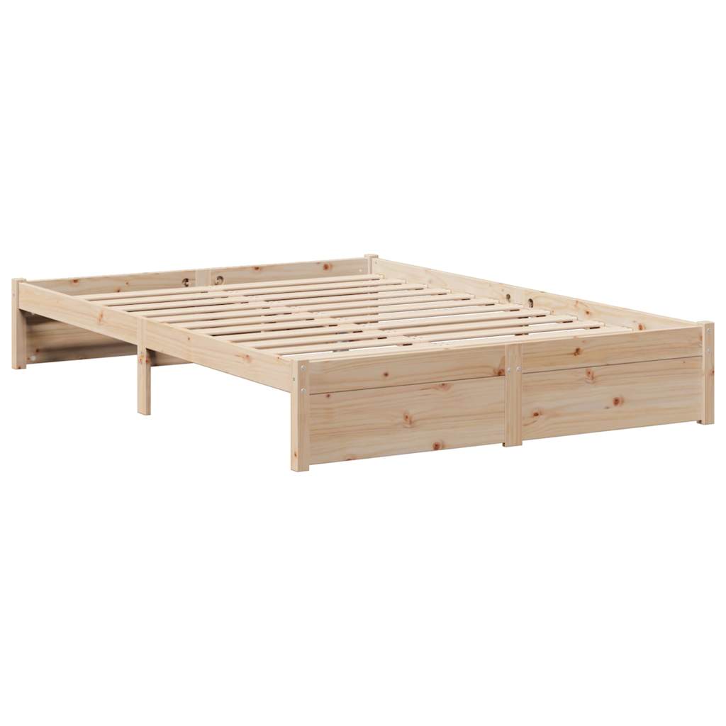 vidaXL Cama con estantería sin colchón madera maciza de pino 150x200cm