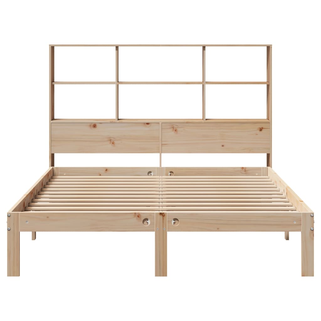 vidaXL Cama con estantería sin colchón madera maciza de pino 150x200cm