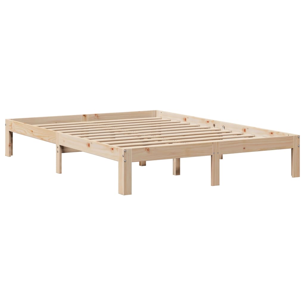 vidaXL Cama con estantería sin colchón madera maciza de pino 150x200cm