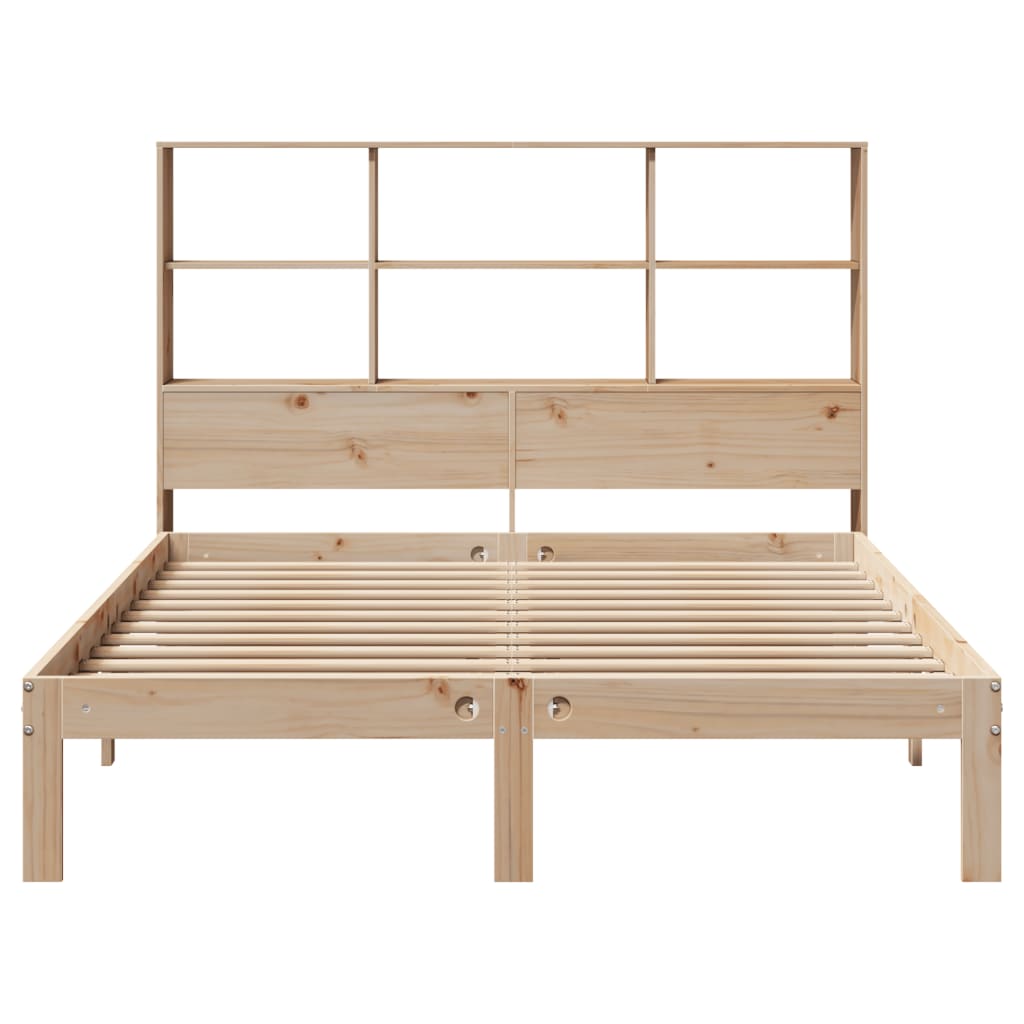 vidaXL Cama con estantería sin colchón madera maciza de pino 160x200cm