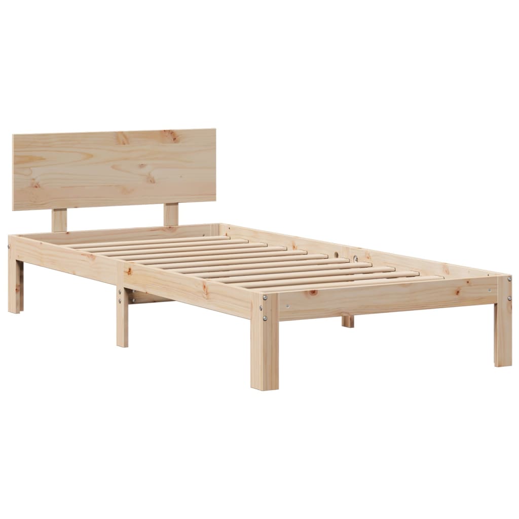 vidaXL Cama con estantería sin colchón madera maciza de pino 100x200cm