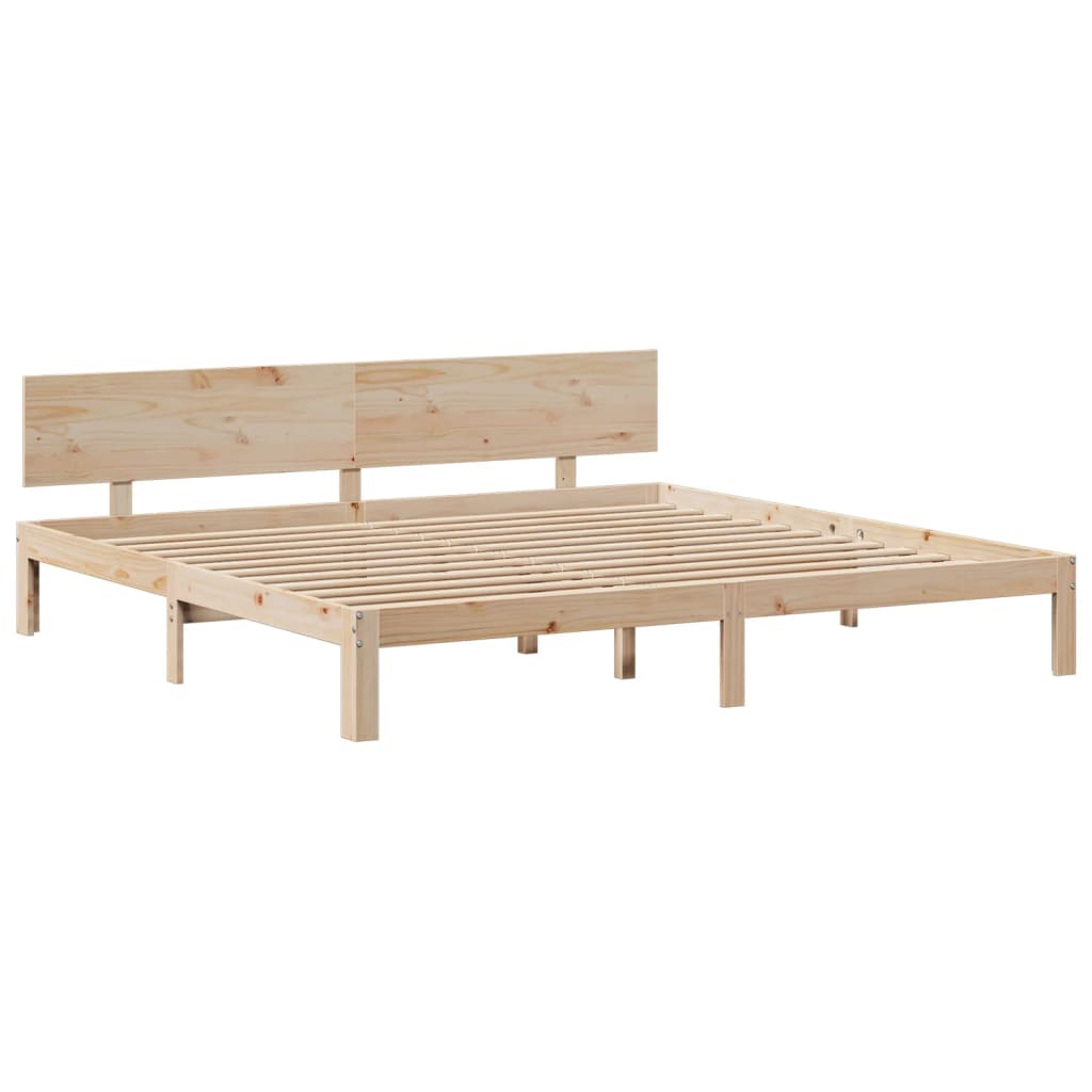 vidaXL Cama con estantería sin colchón madera maciza de pino 200x200cm