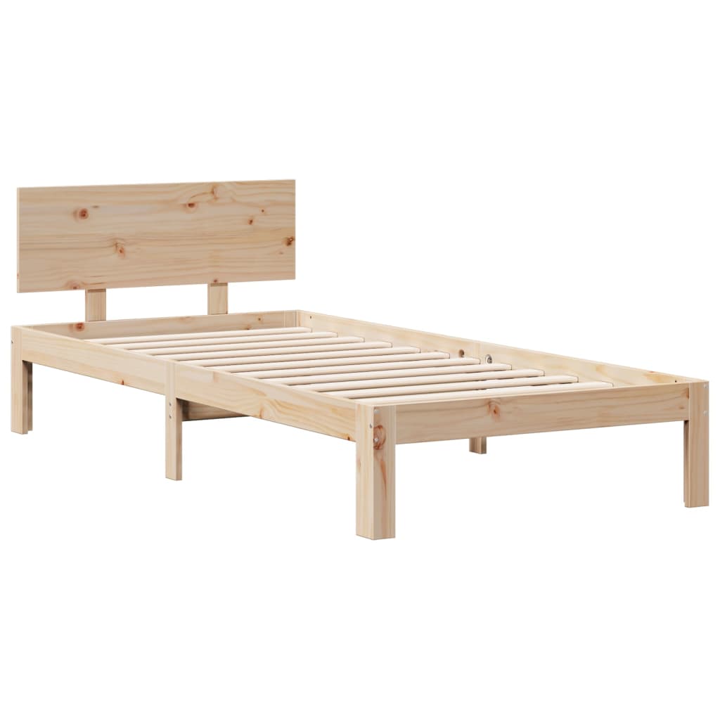 vidaXL Cama con estantería sin colchón madera maciza de pino 100x200cm