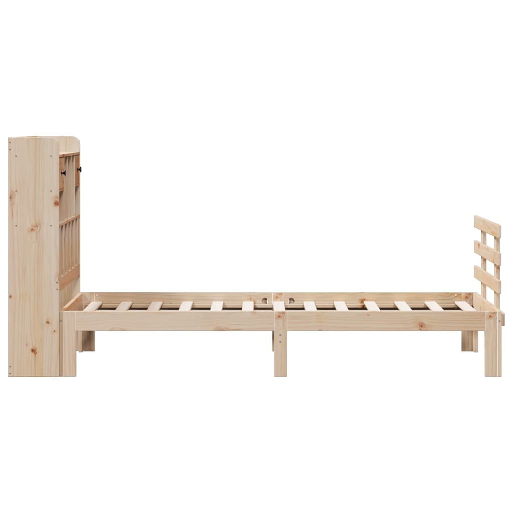 vidaXL Cama con estantería sin colchón madera maciza de pino 90x200 cm