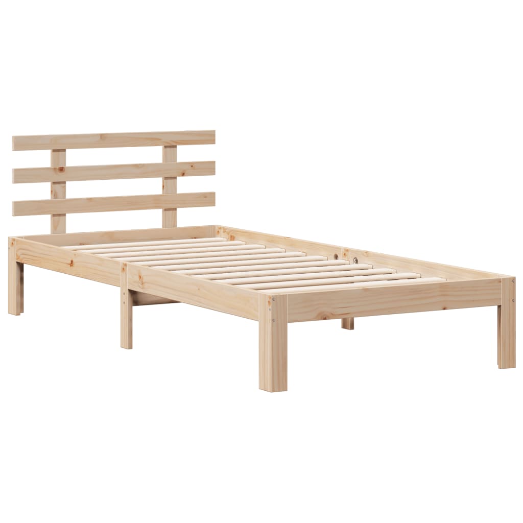 vidaXL Cama con estantería sin colchón madera maciza de pino 90x200 cm