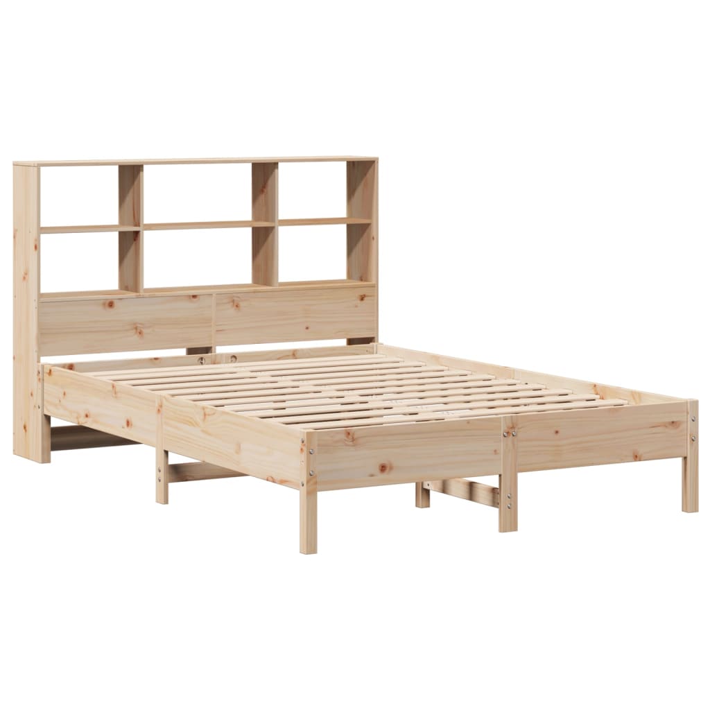 vidaXL Cama con estantería sin colchón madera maciza de pino 160x200cm